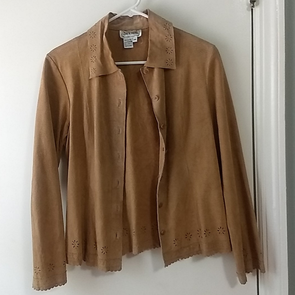 Live a Little Vintage Tan Leather Shirt Jacket